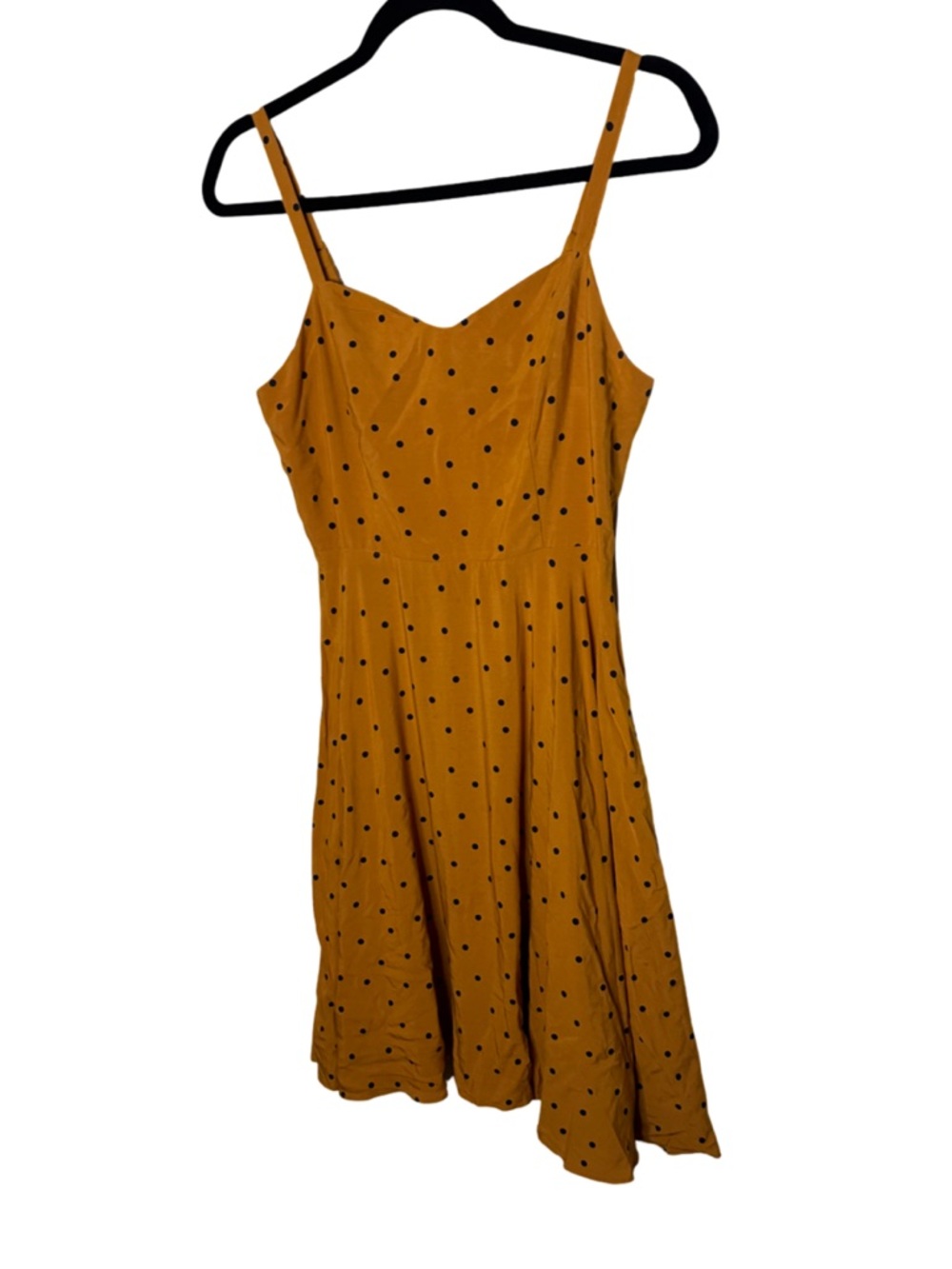Old Navy Mustard Polka Dot Fit & Flare Cami Dress Size S Above Knee - Picture 3 of 8
